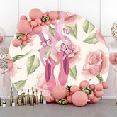 Ballerina Party Blumen Runden Hintergrund Für Mädchen