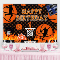 Basketball Gericht Heiß Rece Thema Glücklich Geburtstag Hintergrund