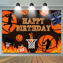 Basketball Gericht Heiß Rece Thema Glücklich Geburtstag Hintergrund