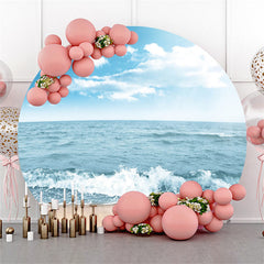 Strand Sand Meer Blau Himmel Sommer Thema Geburtstag Hintergrund