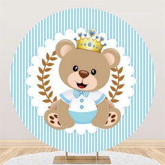 Tragen Gestreift Blätter Babydusche Kreis Hintergrund Für Party