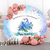 Schön Als Pfau Aquarell Runden Geburtstag Hintergrund