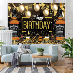 Bier Mit Whiskey Ballon Flaggen Geburtstag Hintergrund
