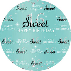 Schwarz Und Blau Süß 16 Runden Glücklich Geburtstag Hintergrund