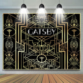 Schwarz Und Gold Abstrakt Grafik Geburtstag Hintergrund