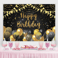 Schwarz Und Gold Bokeh Funkeln Glücklich Geburtstag Hintergrund