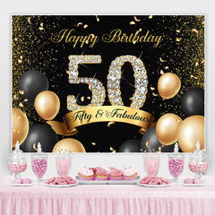 Schwarz Und Gold Fünfte Und Fabelhaft Geburtstag Hintergrund