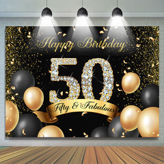 Schwarz Und Gold Fünfte Und Fabelhaft Geburtstag Hintergrund