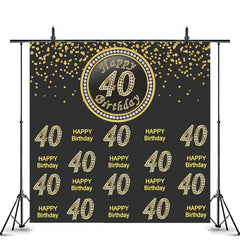 Dunkel Und Gelb 40 Glücklich Geburtstag Hintergrund