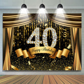 Schwarz Und Gold Funkeln Bokeh 40 Geburtstag Hintergrund