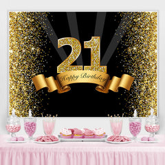 Schwarz Und Golden Bokeh Glücklich 21 Geburtstag Hintergrund