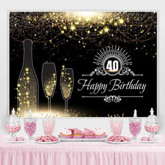 Schwarz Und Golden Funkeln Sterne 40 Geburtstag Hintergrund
