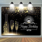 Schwarz Und Golden Funkeln Sterne 40 Geburtstag Hintergrund