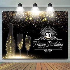 Schwarz Und Golden Funkeln Sterne 40 Geburtstag Hintergrund