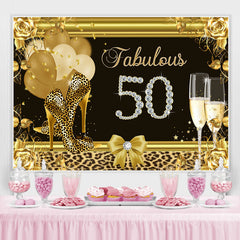 Schwarz Und Golden Hoch Hacke Glücklich 50 Geburtstag Hintergrund