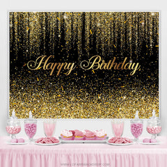 Schwarz Und Golden Viele Bänder Glücklich Geburtstag Hintergrund