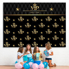 Schwarz Und Golden Willkommen VIP Glücklich Geburtstag Hintergrund