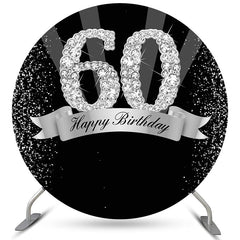 Schwarz Und Grau Glücklich 60 Geburtstag Kreis Hintergrund