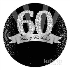 Schwarz Und Grau Glücklich 60 Geburtstag Kreis Hintergrund
