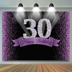 Schwarz Und Lila Bokeh Diamant 30 Geburtstag Hintergrund