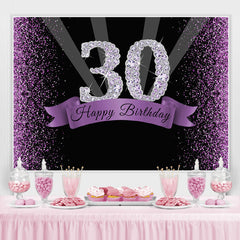 Schwarz Und Lila Bokeh Diamant 30 Geburtstag Hintergrund