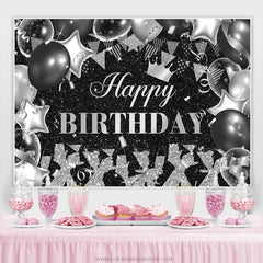 Schwarz Und Silber Funkeln Lasst uns Beifall Geburtstag Hintergrund