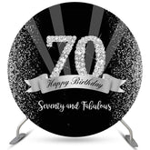 Schwarz Und Silber Siebzig Und Fabelhaft Geburtstag Hintergrund