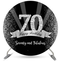 Schwarz Und Silber Siebzig Und Fabelhaft Geburtstag Hintergrund