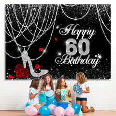Schwarz Und Weiss Funkeln Glücklich 60 Geburtstag Hintergrund