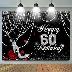 Schwarz Und Weiss Funkeln Glücklich 60 Geburtstag Hintergrund
