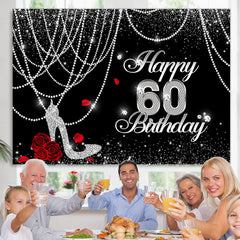 Schwarz Und Weiss Funkeln Glücklich 60 Geburtstag Hintergrund