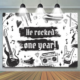 Schwarz weiße Popmusik Hintergrund zum 1. Geburtstag