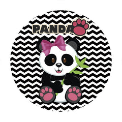 Schwarz Und Weiß Welligkeit Panda Runden Baby Dusche Hintergrund