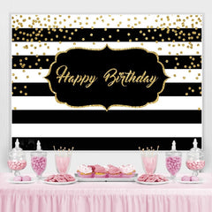 Schwarz Und Weiss Streifen Funkeln Glücklich Geburtstag Hintergrund
