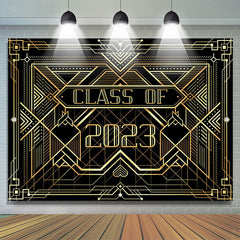 Schwarz Braun Klasse Von 2024 Glücklich Abschluss Hintergrund