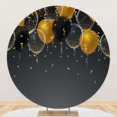 Schwarz Gold Ballon Band Runden Einfach Party Hintergrund
