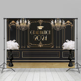 Schwarz Gold Palast Wand Feder Abschluss Hintergrund