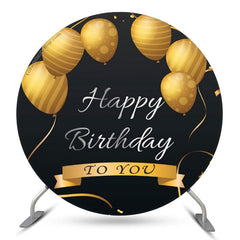 Schwarz Gold Runden Ballon Hintergrund Für Geburtstag Party