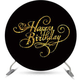 Schwarz Gold Einfach Kreis Glücklich Geburtstag Hintergrund