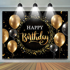 Schwarz Golden Ballon Stern Kreis Geburtstag Hintergrund