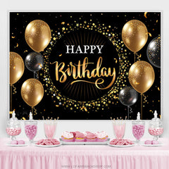 Schwarz Golden Ballon Stern Kreis Geburtstag Hintergrund