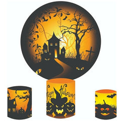 Schwarz Grusel Nacht Runden Halloween Tag Hintergrund Bausatz