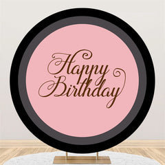 Schwarz Rosa Thema Glücklich Geburtstag Runden Hintergrund Für Party