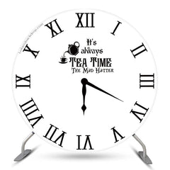Schwarz Weiß Tee Zeit Runden Uhr Hintergrund Abdeckung