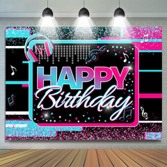 Blau Und Heiß Rosa Musical Thema Glücklich Geburtstag Hintergrund