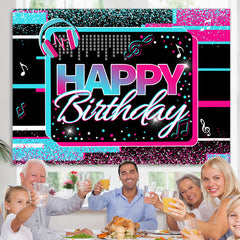 Blau Und Heiß Rosa Musical Thema Glücklich Geburtstag Hintergrund