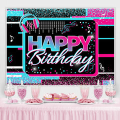 Blau Und Heiß Rosa Musical Thema Glücklich Geburtstag Hintergrund
