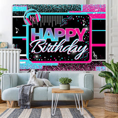 Blau Und Heiß Rosa Musical Thema Glücklich Geburtstag Hintergrund