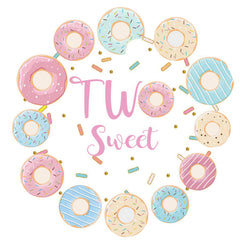 Blau Und Rosa Krapfen Runden 2 Geburtstag Party Hintergrund