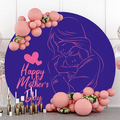 Blau Und Rosa Mutter mit Baby Runden Hintergründe für Mütter Tag